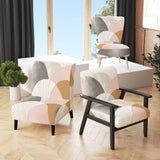 Geometry of Serenity In Pink Vintage Gold - Modern Arm Chair