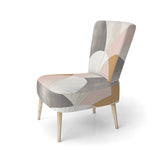 Geometry of Serenity In Pink Vintage Gold - Modern Arm Chair
