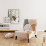 Geometry of Serenity In Pink Vintage Gold - Modern Arm Chair