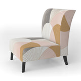 Geometry of Serenity In Pink Vintage Gold - Modern Arm Chair