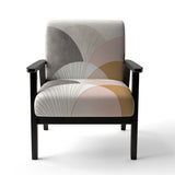 Geometry of Serenity In Pink Vintage Gold - Modern Arm Chair