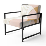 Geometry of Serenity In Pink Vintage Gold - Modern Arm Chair