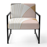 Geometry of Serenity In Pink Vintage Gold - Modern Arm Chair