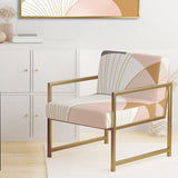 Geometry of Serenity In Pink Vintage Gold - Modern Arm Chair