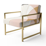 Geometry of Serenity In Pink Vintage Gold - Modern Arm Chair