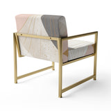 Geometry of Serenity In Pink Vintage Gold - Modern Arm Chair