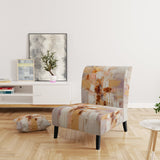 Sudden Blossoming In Vintage Gold - Upholstered Modern Accent Chairs