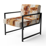 Sudden Blossoming In Vintage Gold - Upholstered Modern Accent Chairs