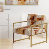 Sudden Blossoming In Vintage Gold - Upholstered Modern Accent Chairs