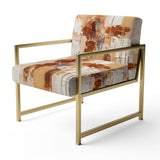 Sudden Blossoming In Vintage Gold - Upholstered Modern Accent Chairs