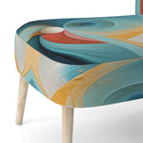Contemplating Divinity Turquoise Retro - Modern Accent Slipper Chair