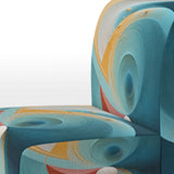 Contemplating Divinity Turquoise Retro - Modern Accent Slipper Chair