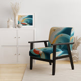 Contemplating Divinity Turquoise Retro - Modern Accent Slipper Chair