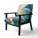 Contemplating Divinity Turquoise Retro - Modern Accent Slipper Chair