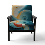 Contemplating Divinity Turquoise Retro - Modern Accent Slipper Chair