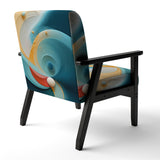 Contemplating Divinity Turquoise Retro - Modern Accent Slipper Chair