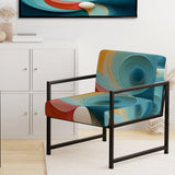 Contemplating Divinity Turquoise Retro - Modern Accent Slipper Chair