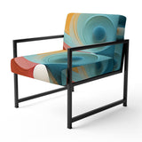 Contemplating Divinity Turquoise Retro - Modern Accent Slipper Chair