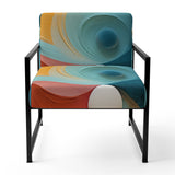 Contemplating Divinity Turquoise Retro - Modern Accent Slipper Chair