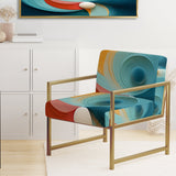 Contemplating Divinity Turquoise Retro - Modern Accent Slipper Chair