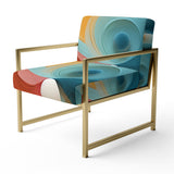 Contemplating Divinity Turquoise Retro - Modern Accent Slipper Chair