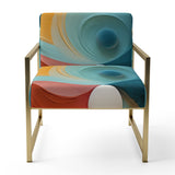 Contemplating Divinity Turquoise Retro - Modern Accent Slipper Chair