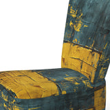 Ukraine Revisted Distressed Yellow On Teal - Modern Accent Slipper Chair