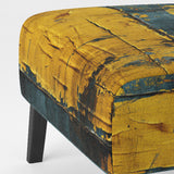 Ukraine Revisted Distressed Yellow On Teal - Modern Accent Slipper Chair