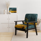 Ukraine Revisted Distressed Yellow On Teal - Modern Accent Slipper Chair