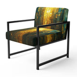 Abstract Ocean Sunrise - Modern Arm Chair