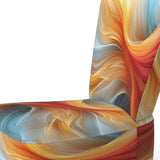 Contemporary Abstract Waves Orange And Blue - Modern Accent Slipper Chair