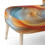 Contemporary Abstract Waves Orange And Blue - Modern Accent Slipper Chair