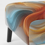 Contemporary Abstract Waves Orange And Blue - Modern Accent Slipper Chair