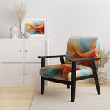Contemporary Abstract Waves Orange And Blue - Modern Accent Slipper Chair