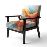 Contemporary Abstract Waves Orange And Blue - Modern Accent Slipper Chair