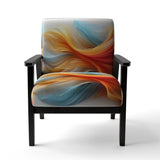 Contemporary Abstract Waves Orange And Blue - Modern Accent Slipper Chair