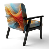 Contemporary Abstract Waves Orange And Blue - Modern Accent Slipper Chair