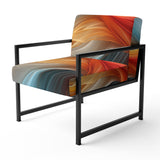 Contemporary Abstract Waves Orange And Blue - Modern Accent Slipper Chair