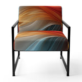 Contemporary Abstract Waves Orange And Blue - Modern Accent Slipper Chair