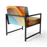 Contemporary Abstract Waves Orange And Blue - Modern Accent Slipper Chair