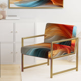 Contemporary Abstract Waves Orange And Blue - Modern Accent Slipper Chair
