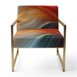 Contemporary Abstract Waves Orange And Blue - Modern Accent Slipper Chair