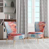 Ink Wave Rhythms In Blue And Red - Upholstered Modern Accent Chairs