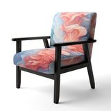 Ink Wave Rhythms In Blue And Red - Upholstered Modern Accent Chairs