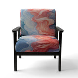 Ink Wave Rhythms In Blue And Red - Upholstered Modern Accent Chairs