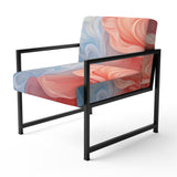 Ink Wave Rhythms In Blue And Red - Upholstered Modern Accent Chairs