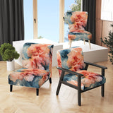 Liquid Ink Abstraction Blue And Orange - Upholstered Modern Accent Chairs