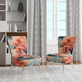 Liquid Ink Abstraction Blue And Orange - Upholstered Modern Accent Chairs