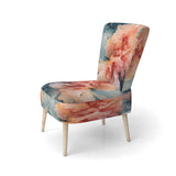 Liquid Ink Abstraction Blue And Orange - Upholstered Modern Accent Chairs