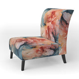 Liquid Ink Abstraction Blue And Orange - Upholstered Modern Accent Chairs
